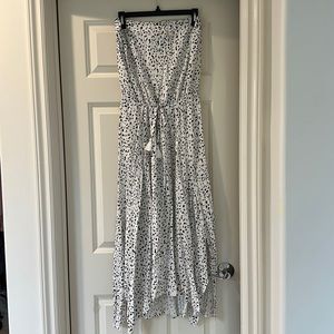 VICI Dalmatian Print Strapless Maxi Dress
